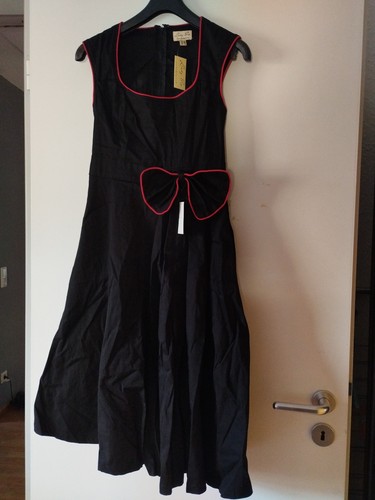 Schwarz kleid tellerrock - kleid, rot