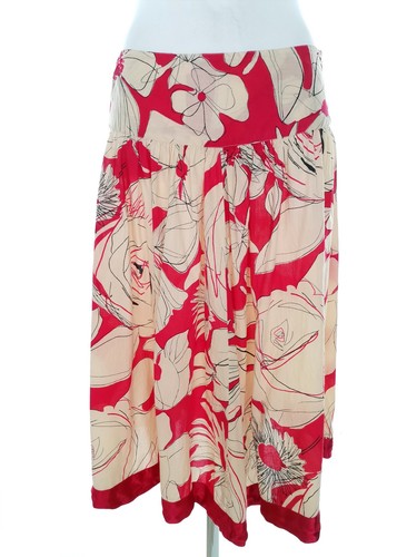 Boho midi rock rot creme - rot,
